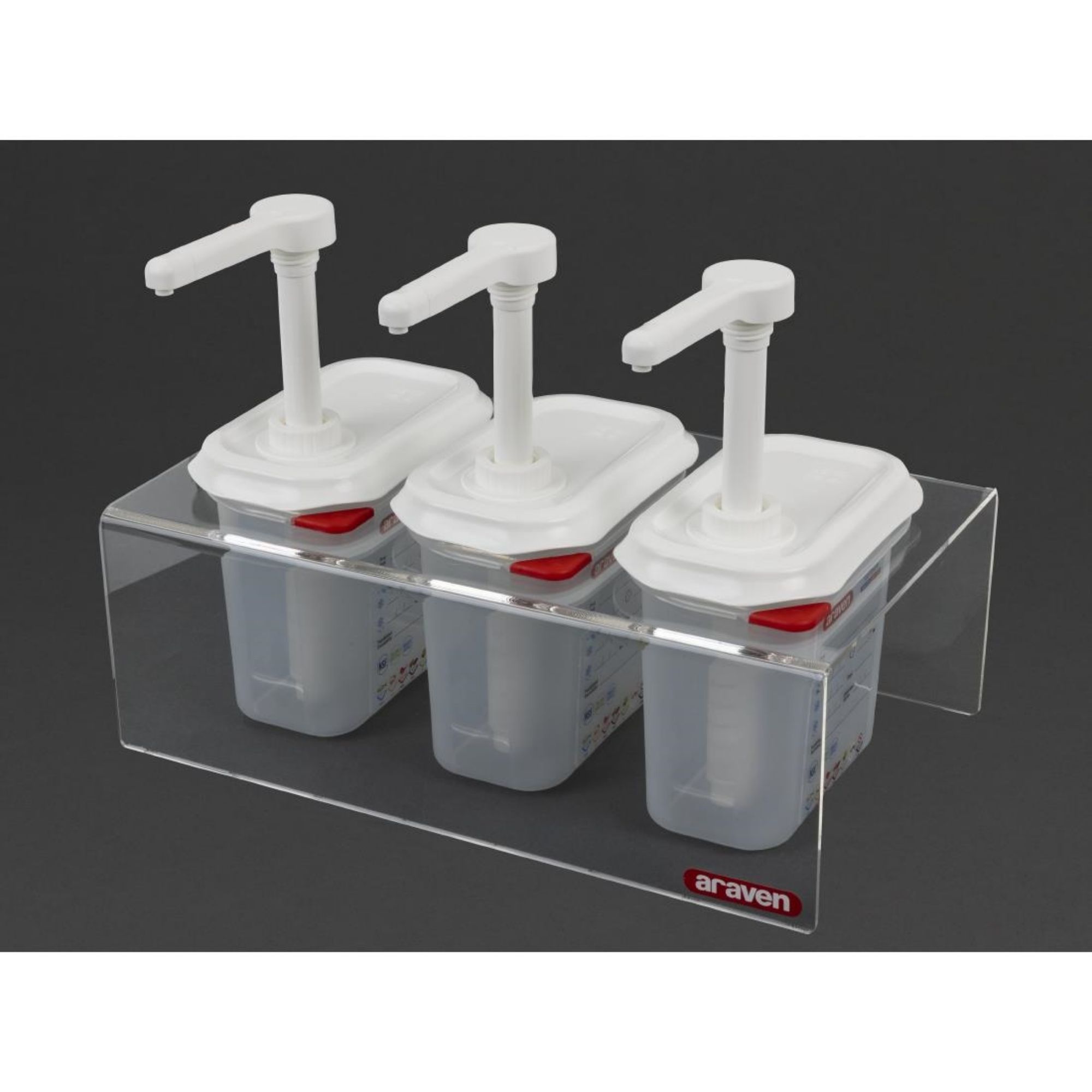 Picture of Araven Sauce Dispensers with Pump GN 1/9 Transparent 1.5Ltr (3 pack)