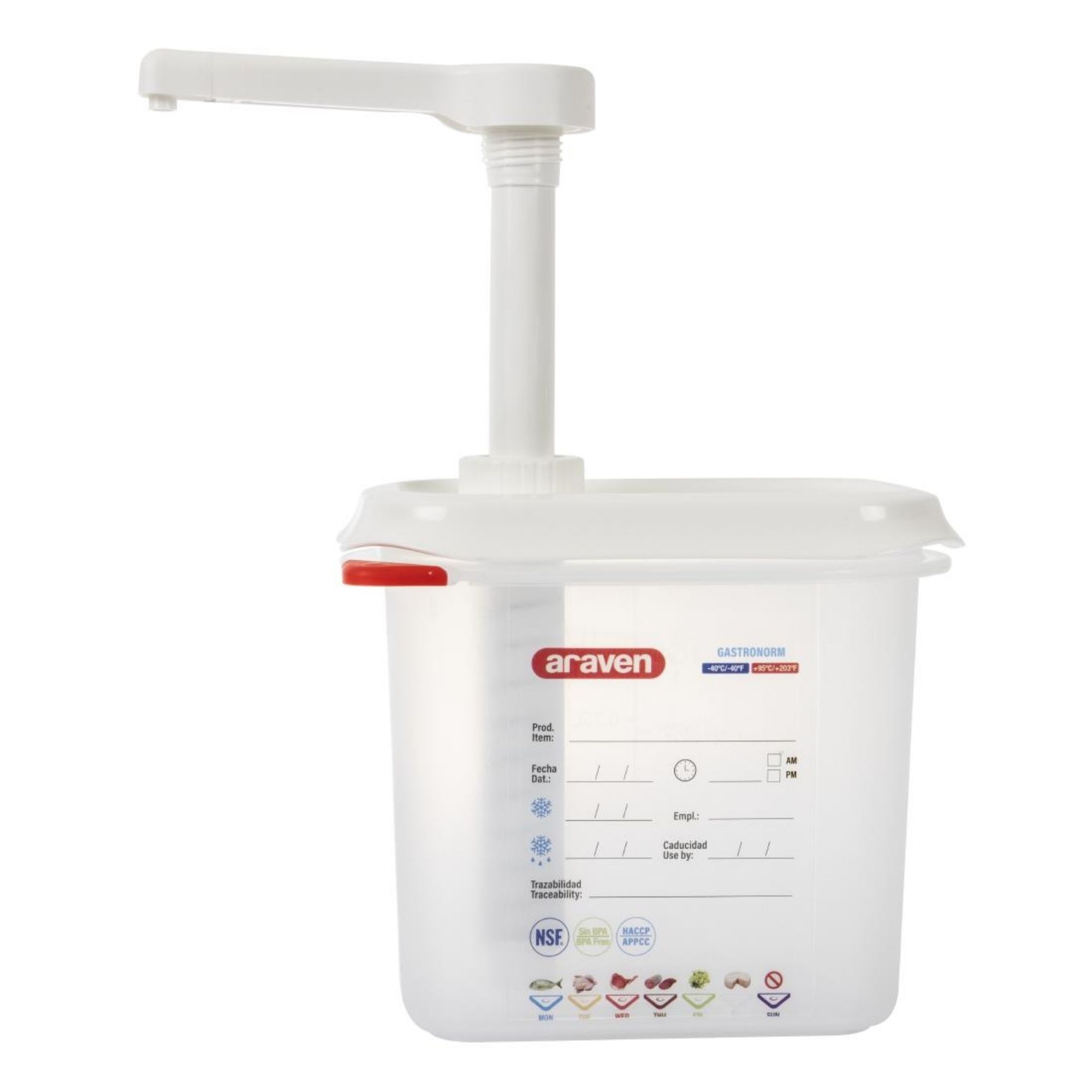 Picture of Araven Sauce Dispensers with Pump GN 1/9 Transparent 1.5Ltr (3 pack)