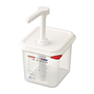 Picture of Araven Sauce Dispenser with Pump GN 1/6 Transparent 2.6Ltr