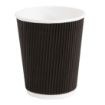Picture of Fiesta Recyclable Coffee Cups Ripple Wall Black 225ml / 8oz (Pack of 25) - CM540