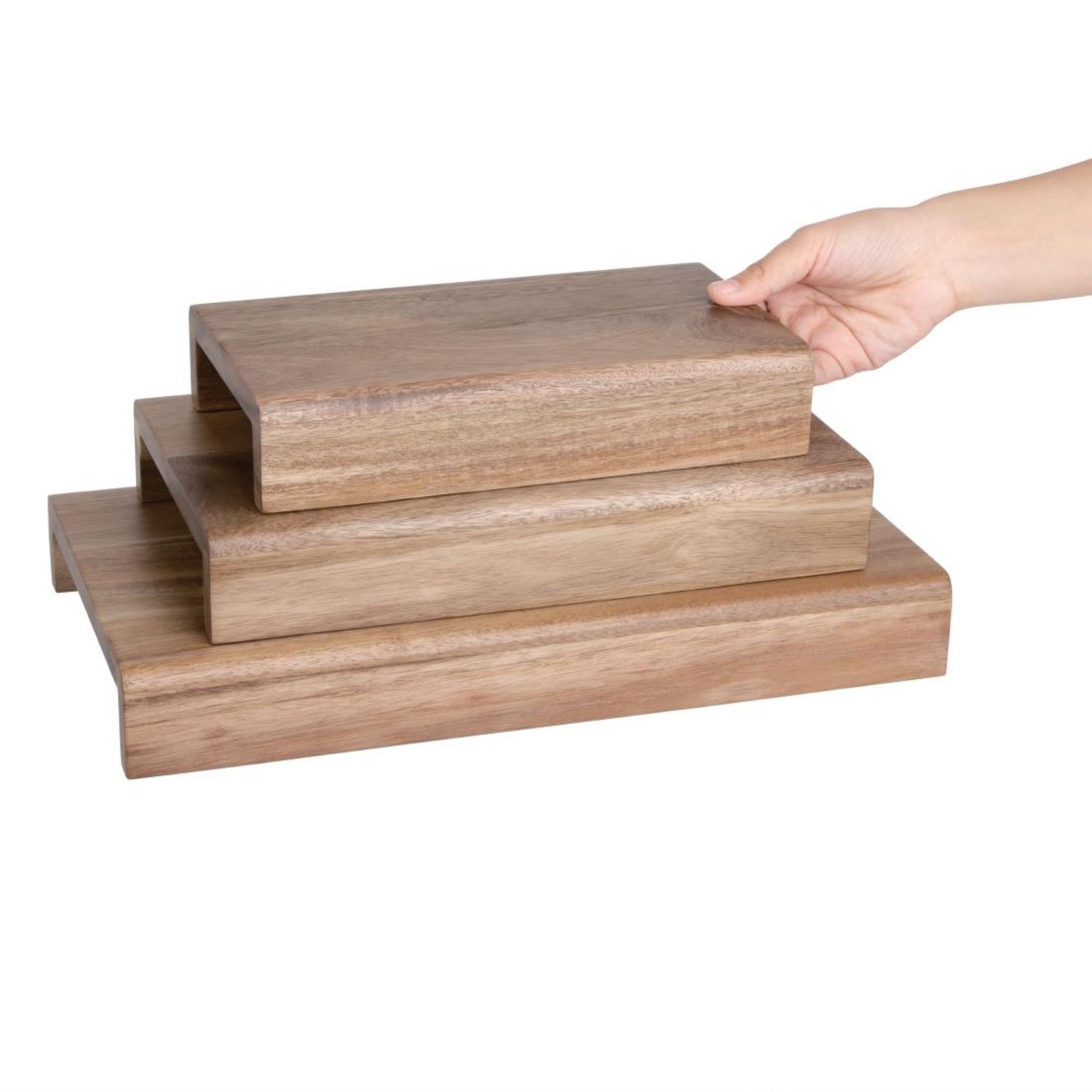 Picture of Olympia Acacia Wood Riser Set (Pack of 3)