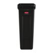 Picture of Rubbermaid Slim Jim Bin with Venting Channels Black 87Ltr