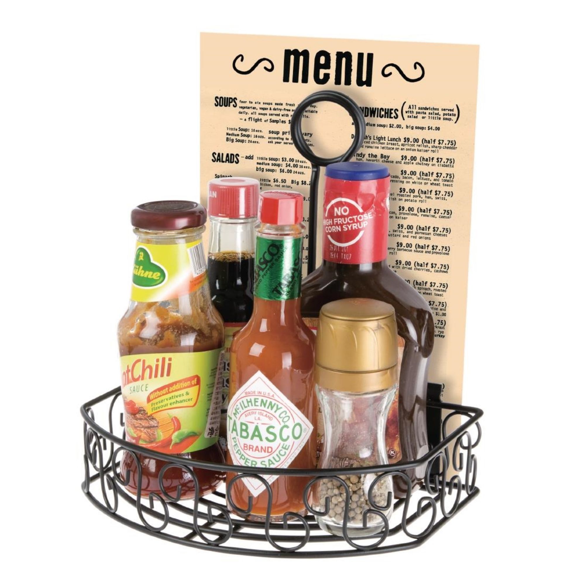 Picture of Olympia Wire Condiment Holder With Menu Clip