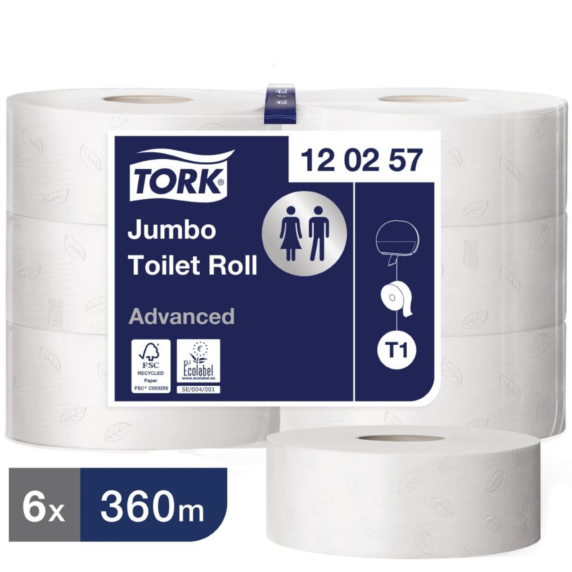 Picture of Tork Jumbo Toilet Paper 2-Ply 360m (Pack of 6)