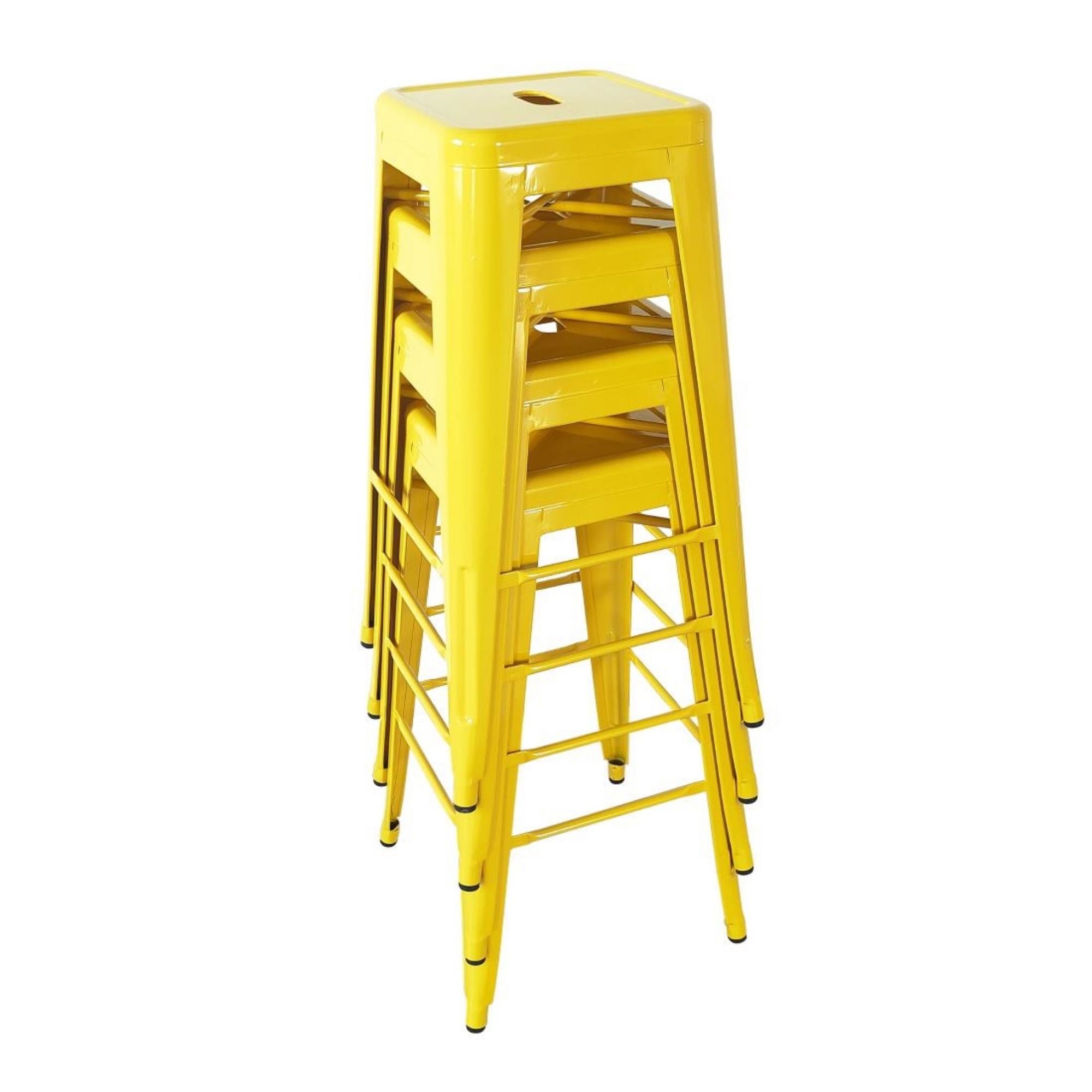 Picture of Bolero Bistro Yellow Steel High Stool (Pack of 4)