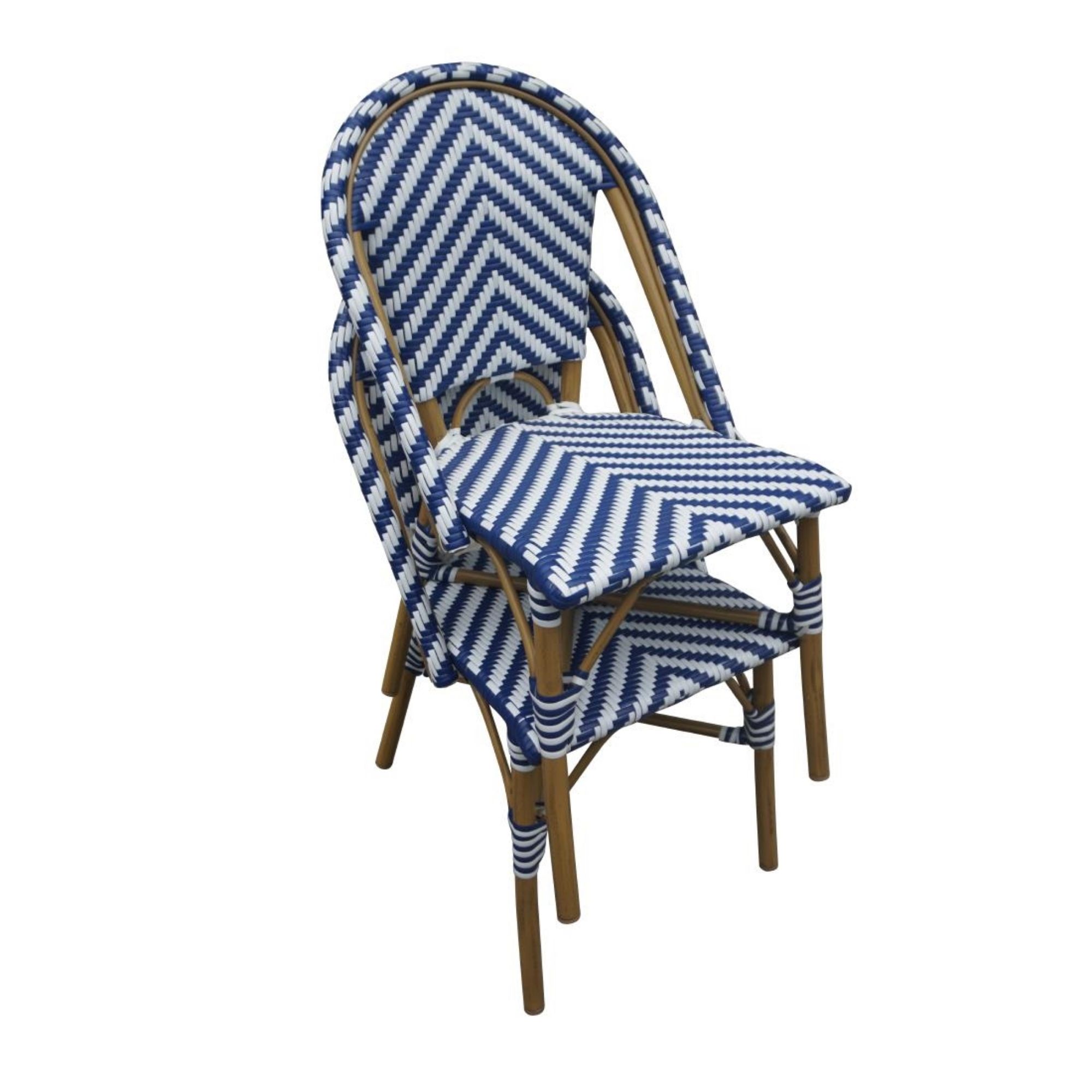 Picture of Bolero Parisian Style Rattan Side Chair Blue (Pack of 2)