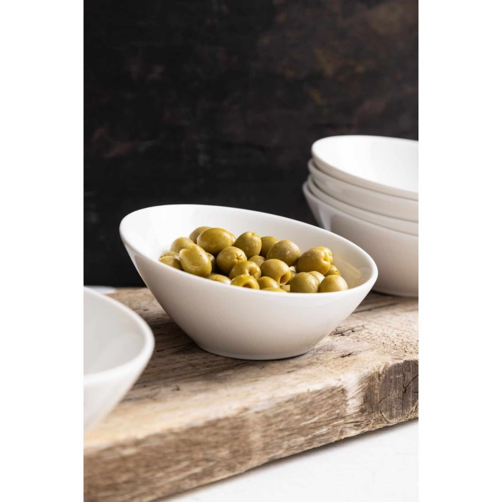 Picture of Olympia Lumina Oval Sloping Bowls White 148mm (6 pack)