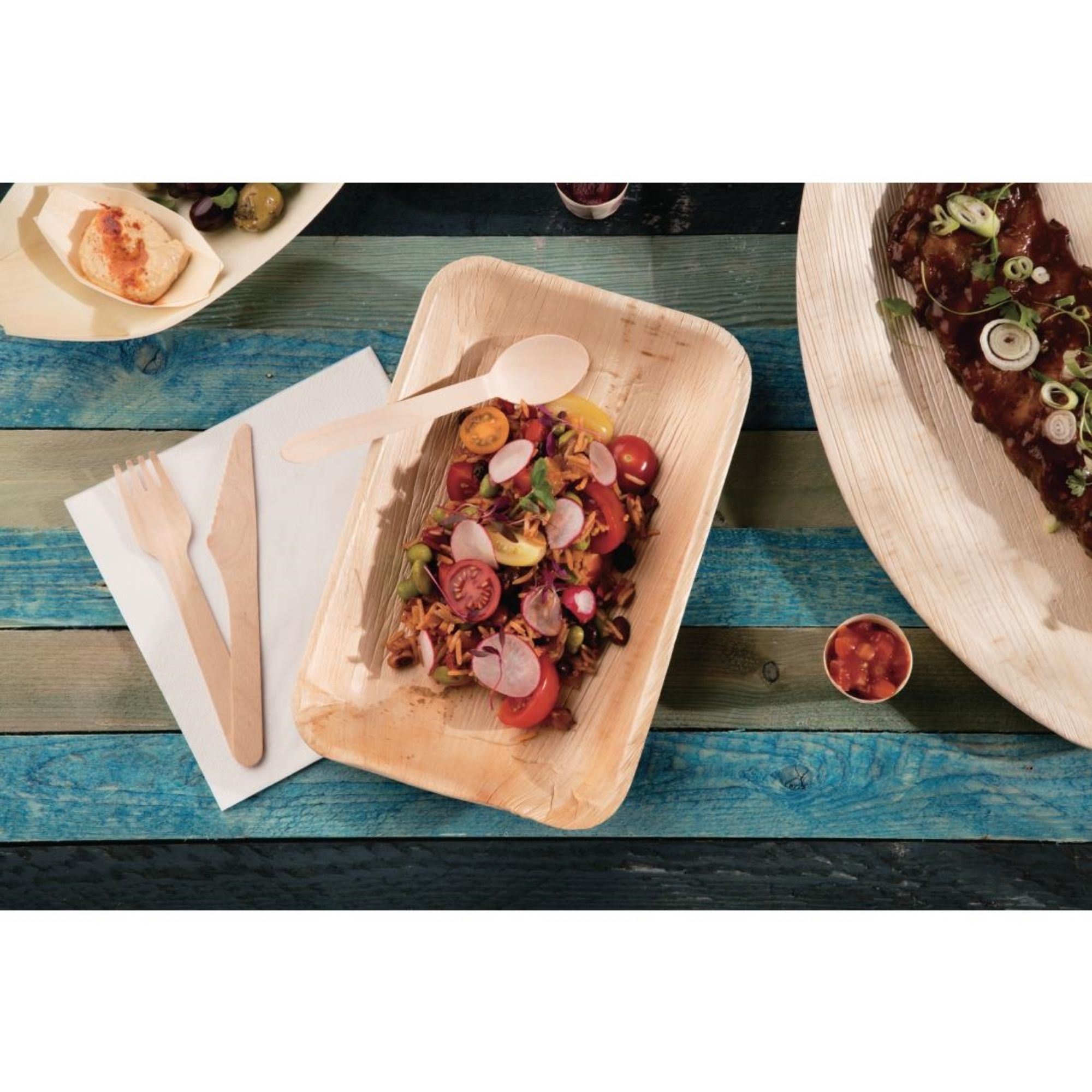 Picture of Fiesta Compostable Disposable Wooden Knives (Pack of 100)