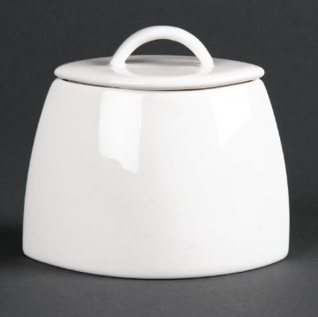 Picture of Olympia Lumina Oval Sugar Bowls with Lids 75mm (6 pack)