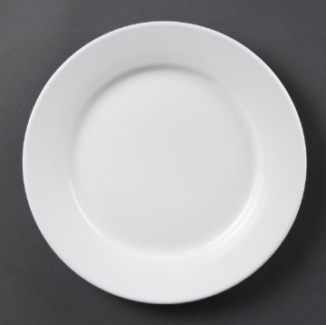 Picture of Olympia Whiteware Wide Rimmed Plates 250mm (Pack of 12)