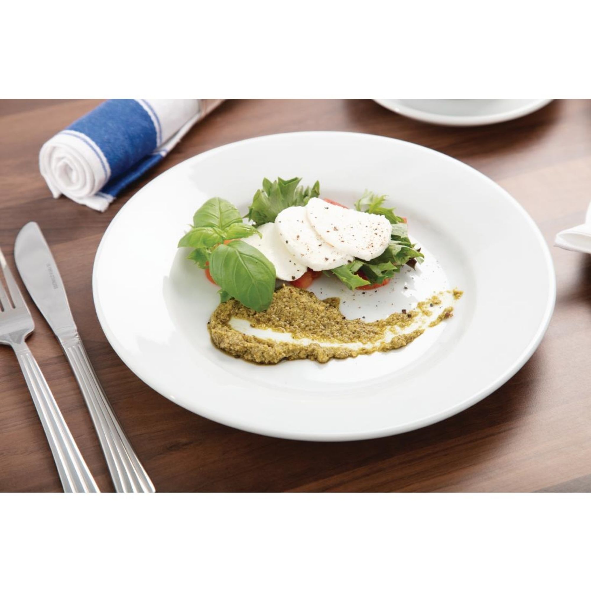 Picture of Olympia Athena Wide Rimmed Plates White 254mm (Pack of 12)