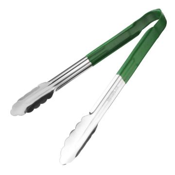 Picture of Hygiplas Colour Coded Green Serving Tongs 300mm