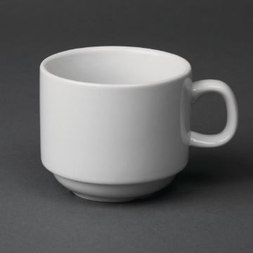 Picture of Olympia Whiteware Stacking Tea Cups 7oz 200ml (Pack of 12)