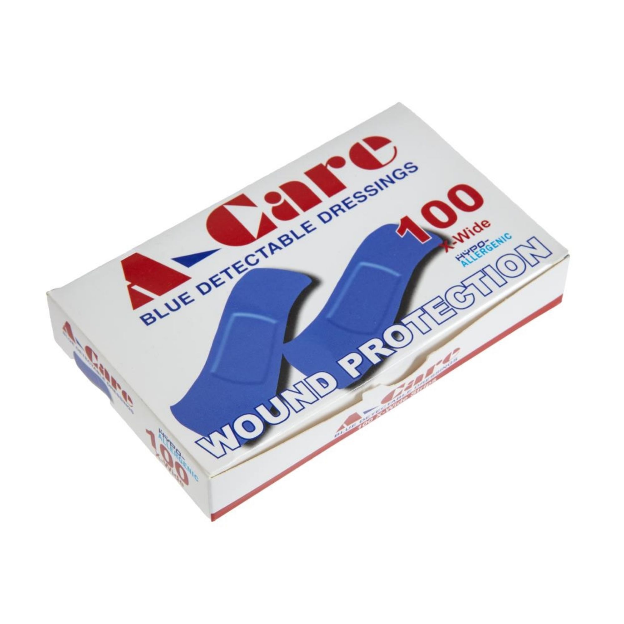 Picture of A-care detectable blue plasters extra wide strip 75X25MM (100 Pack)