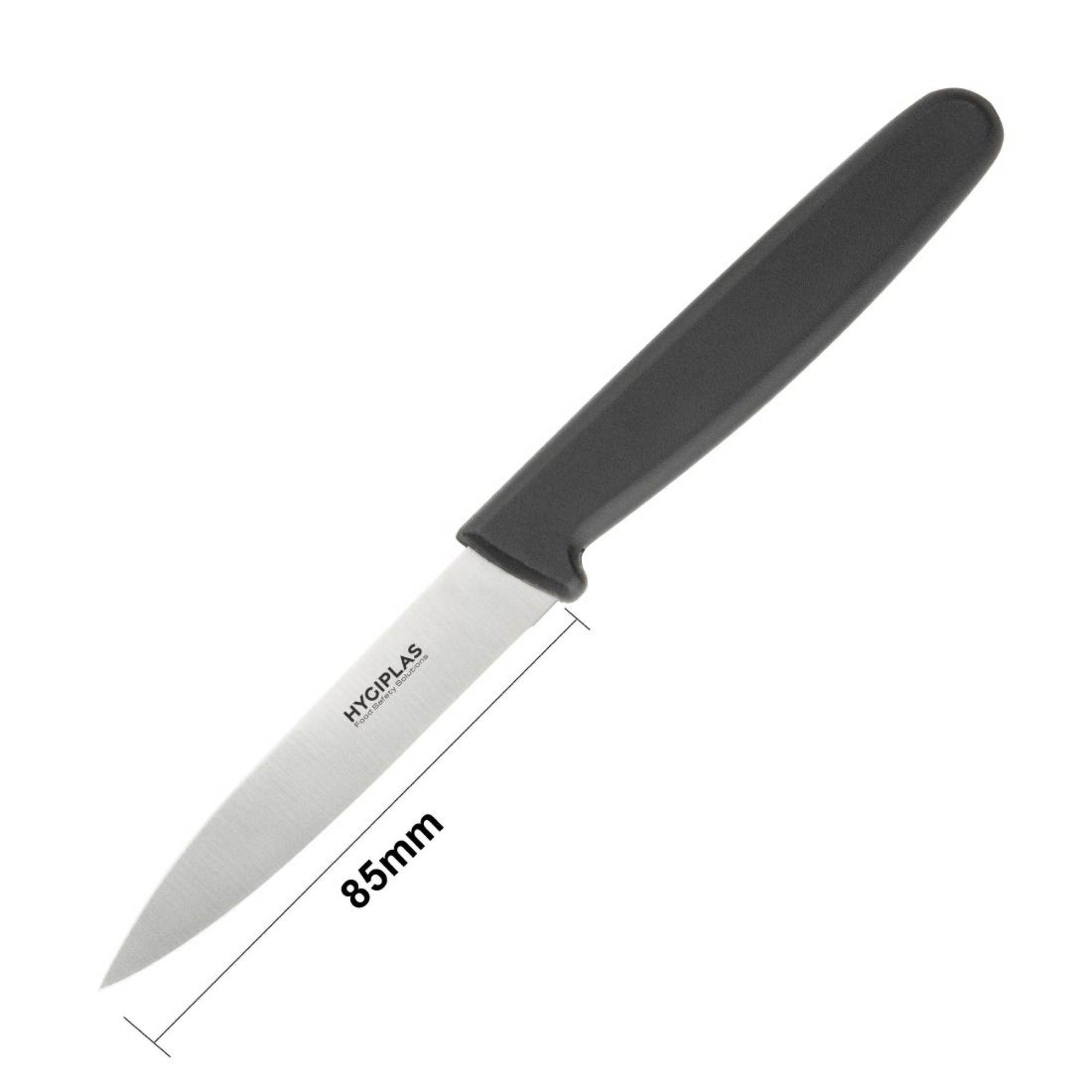 Picture of Hygiplas Straight Blade Paring Knife Black 8.5cm