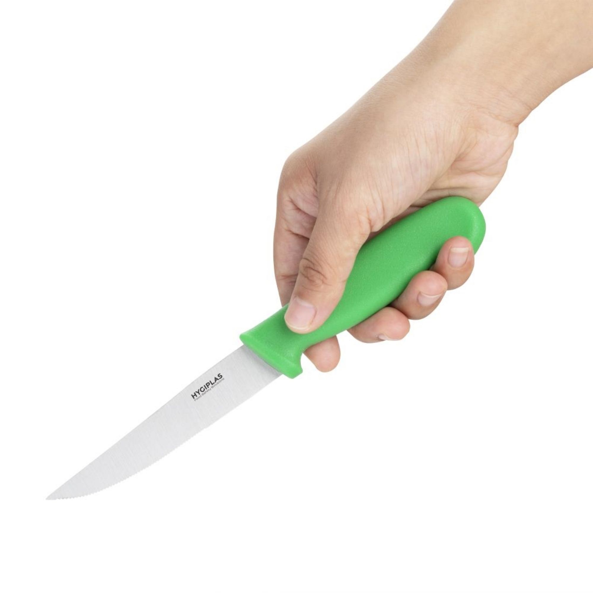 Picture of Hygiplas Serrated Vegetable Knife Green 10.5cm