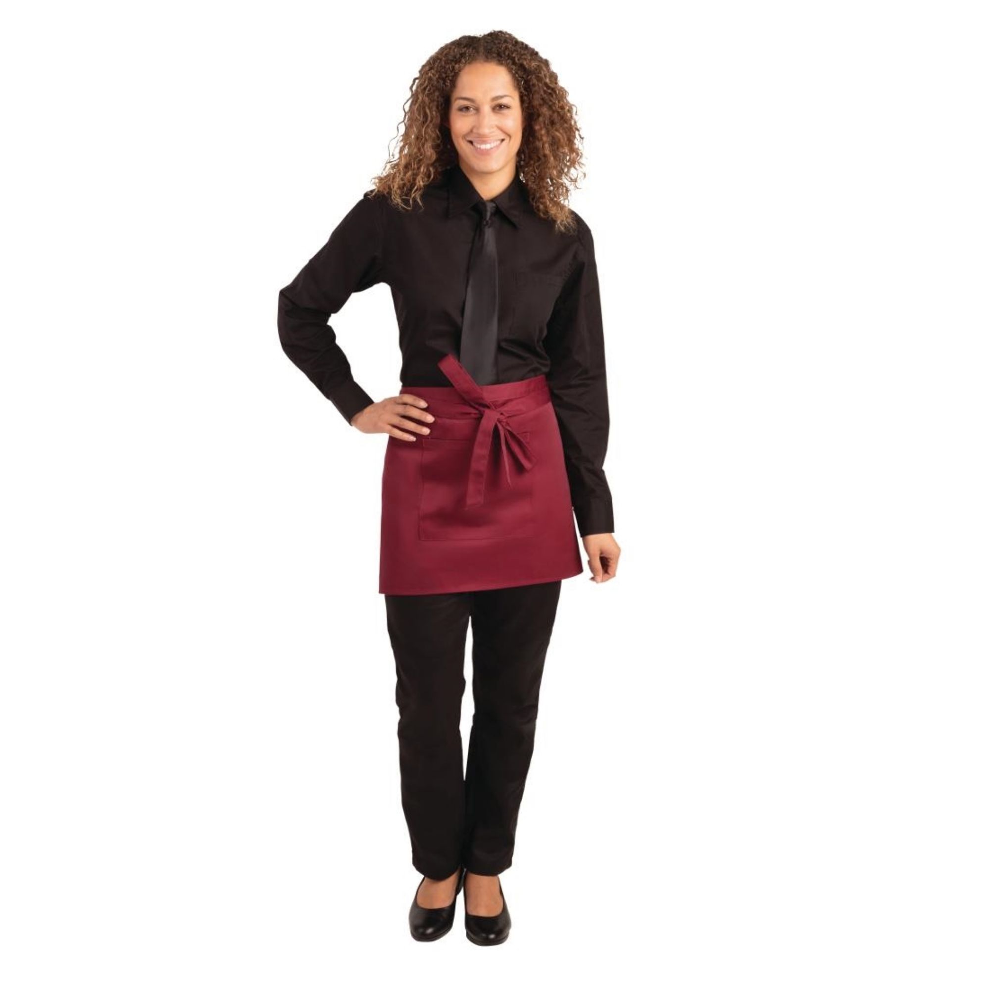 Picture of Whites Short Bistro Apron Burgundy