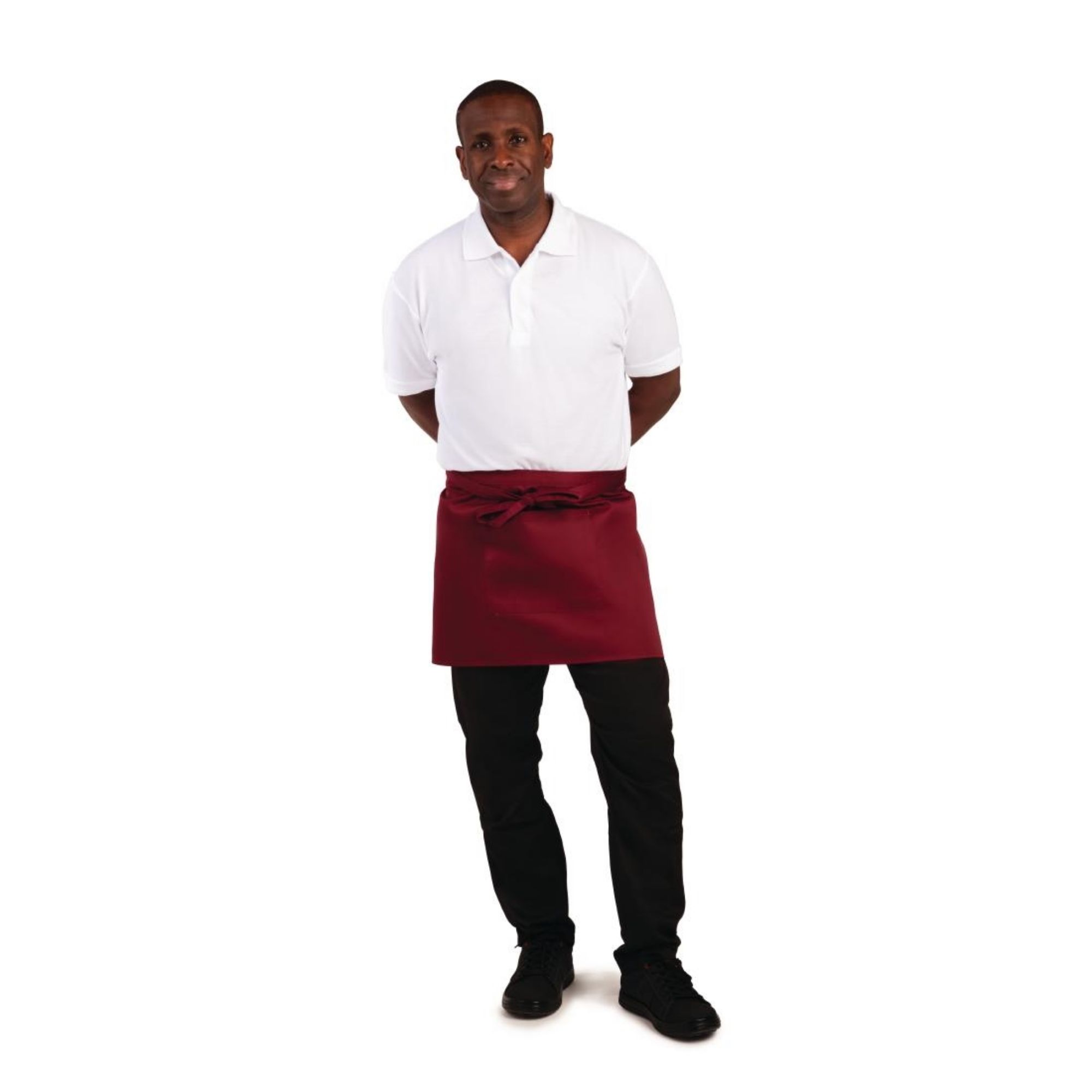 Picture of Whites Short Bistro Apron Burgundy