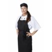 Picture of Nisbets Essentials Bib Aprons Polycotton Black (Pack of 2)