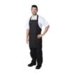 Picture of Nisbets Essentials Bib Aprons Polycotton Black (Pack of 2)