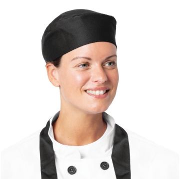 Picture of Nisbets Essentials Chef Skull Caps Black (Pack of 2)