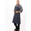 Picture of Chef Works Premium Woven Bib Apron Navy and White Stripe