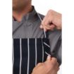 Picture of Chef Works Premium Woven Bib Apron Navy and White Stripe