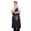 Picture of Southside X-Cross Back Apron Denim Blue Tan Ties