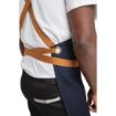 Picture of Southside X-Cross Back Apron Denim Blue Tan Ties