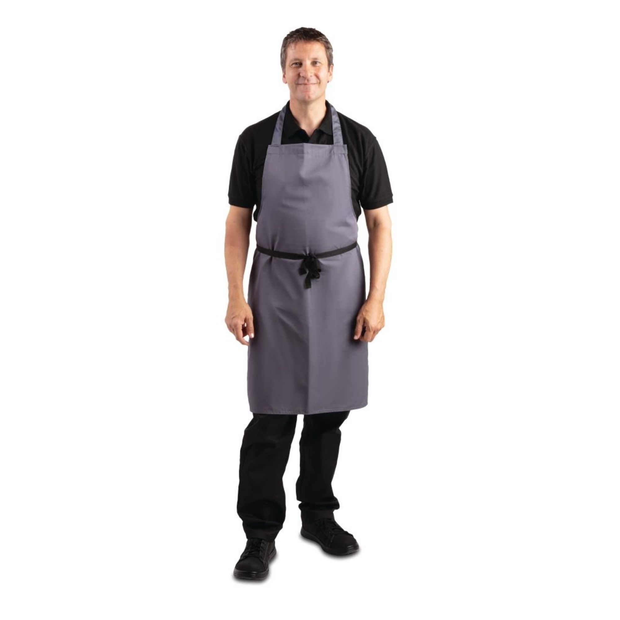 Picture of Whites Polycotton Bib Apron Charcoal