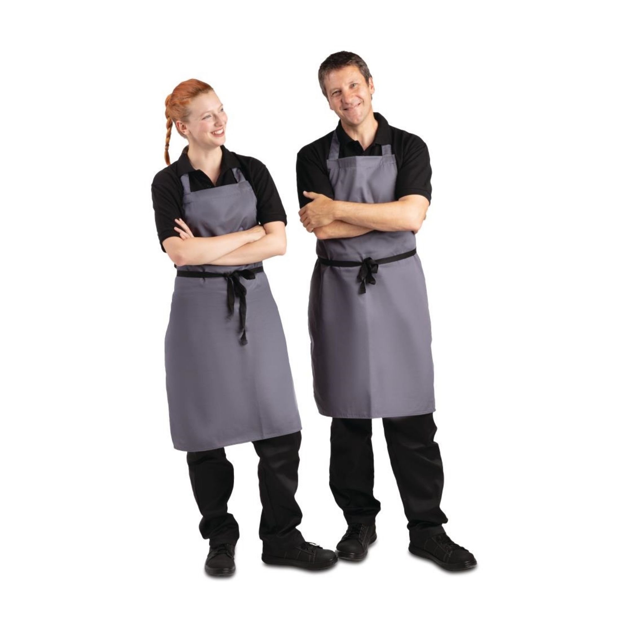 Picture of Whites Polycotton Bib Apron Charcoal