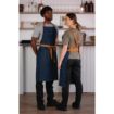 Picture of Southside X-Cross Back Apron Denim Blue Tan Ties