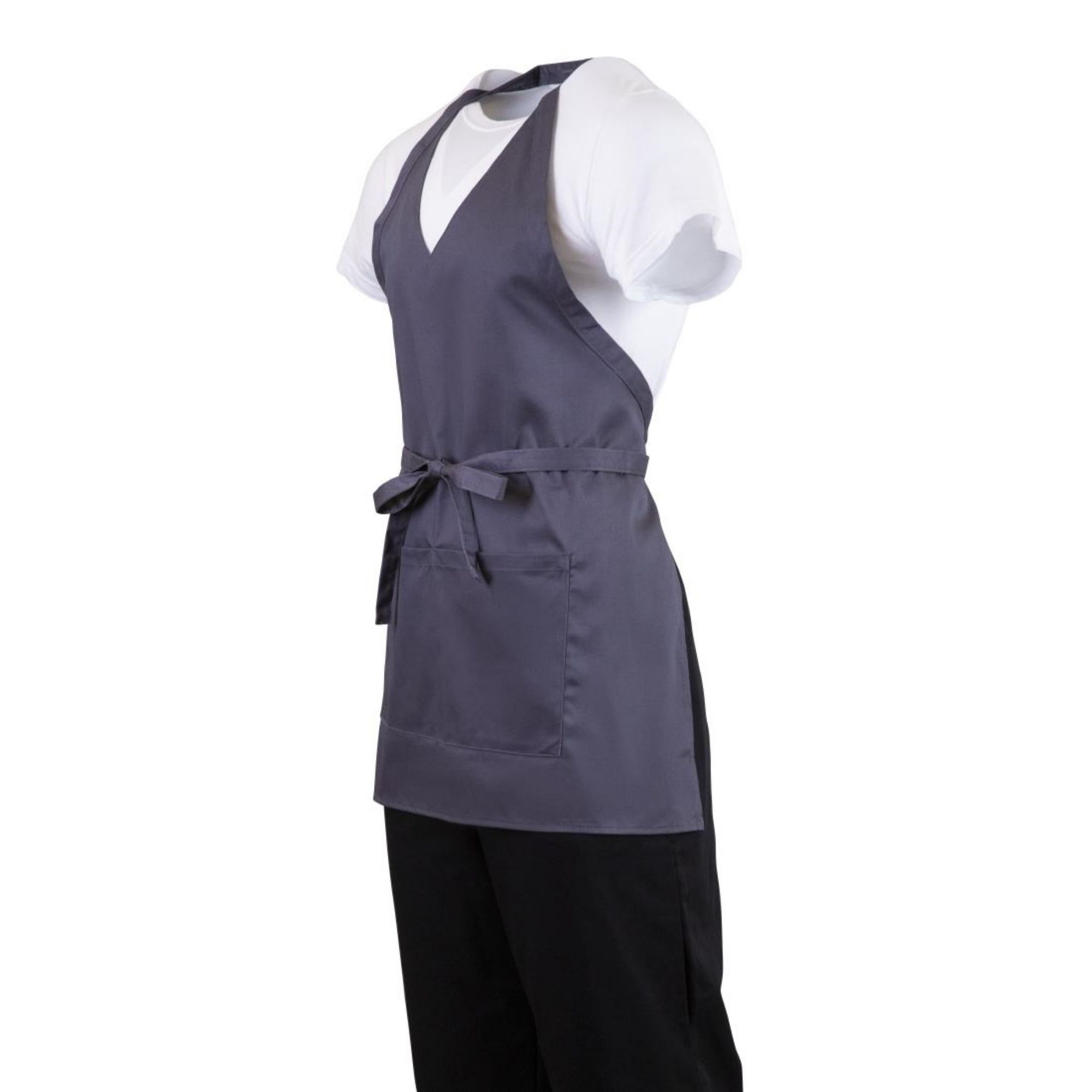 Picture of Whites V Neck Service Apron Charcoal