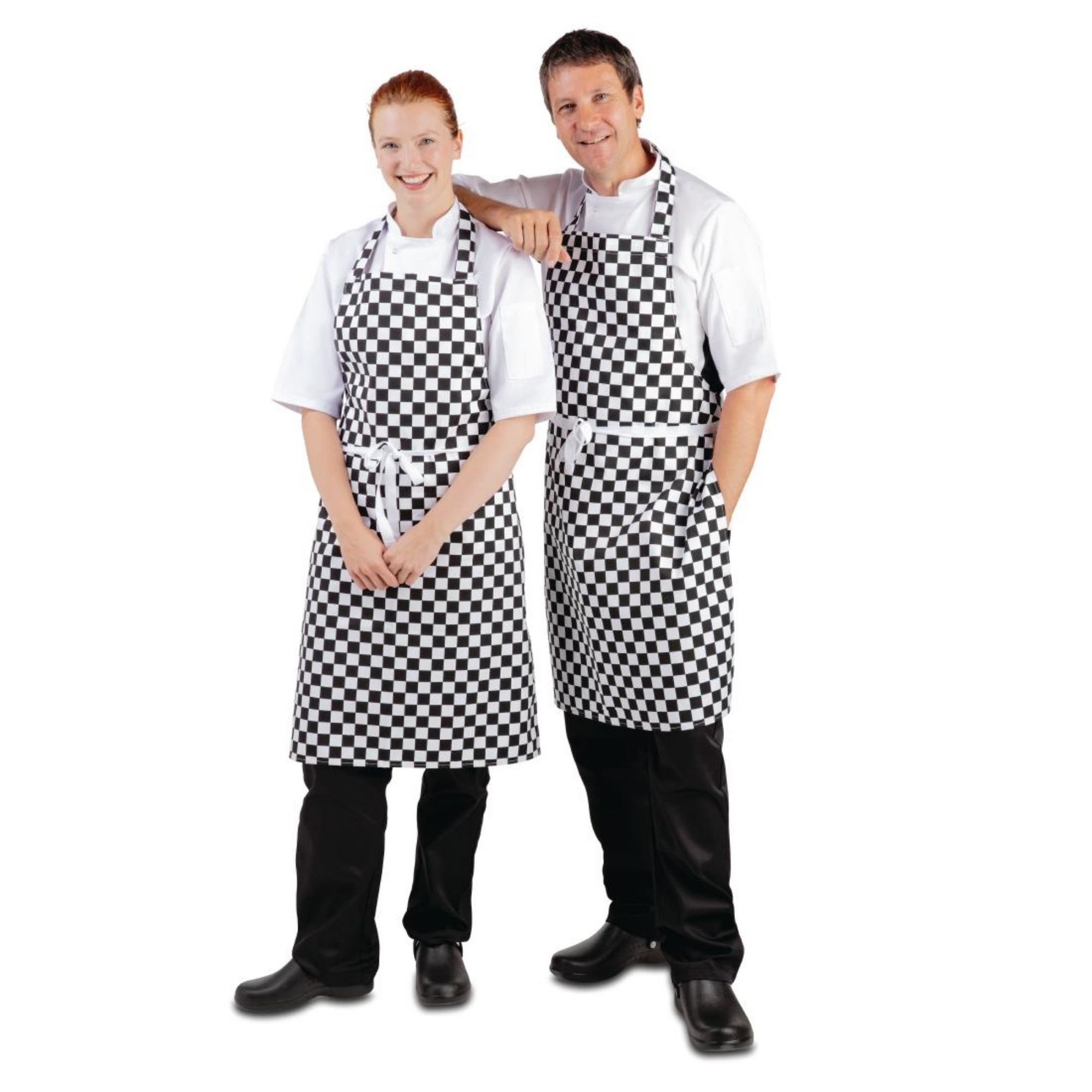 Picture of Whites Bib Apron Black and White Check