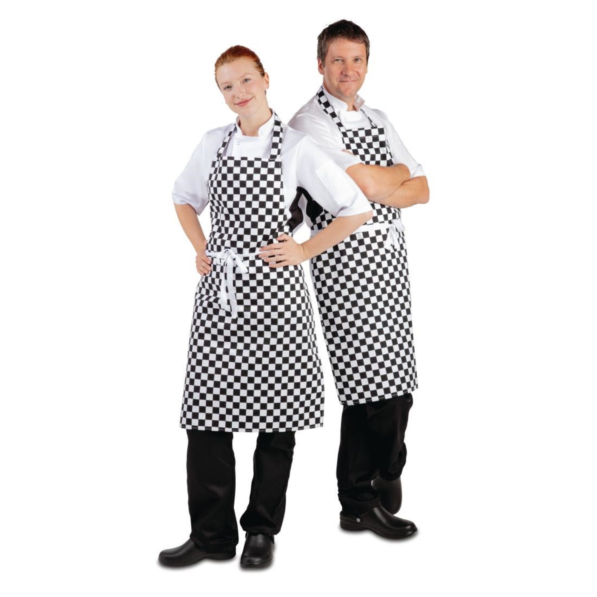 Picture of Whites Bib Apron Black and White Check