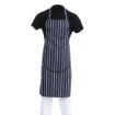 Picture of Whites Butchers Apron Navy Stripe with Pocket