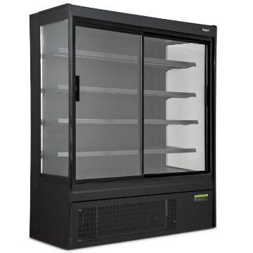 Picture of Blizzard BTD200BK-GD Black Tiered Display With Sliding Glass Doors
