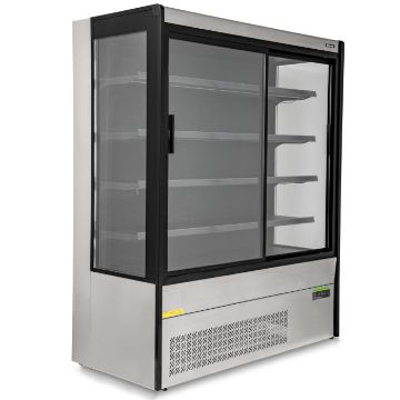 Picture of Blizzard BTD200SS-GD Stainless Steel Tiered Display With Sliding Glass Doors