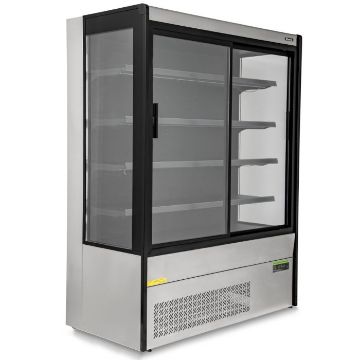 Picture of Blizzard BTD150SS-GD Stainless Steel Tiered Display With Sliding Glass Doors