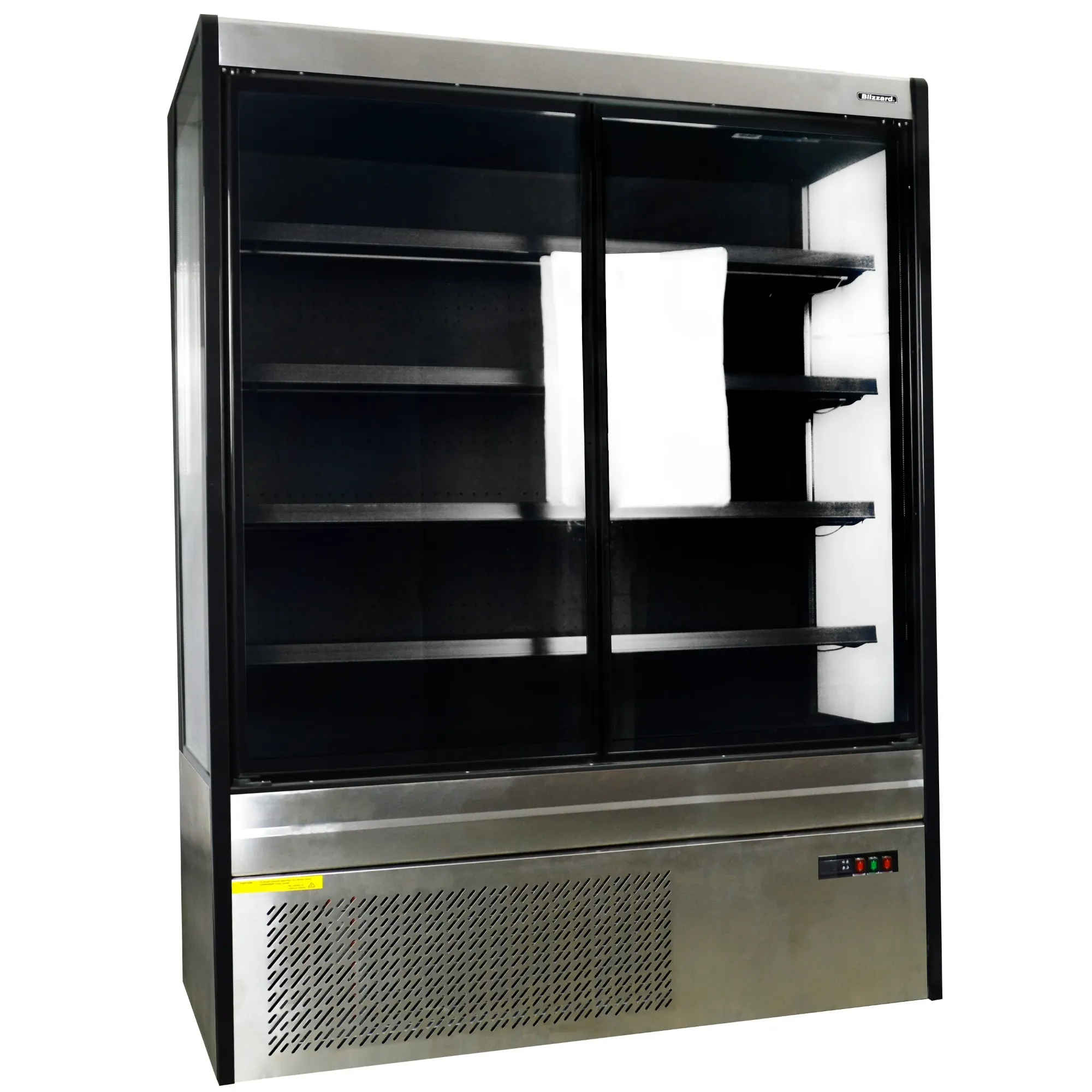 Picture of Blizzard BTD150SS-GD Stainless Steel Tiered Display With Sliding Glass Doors