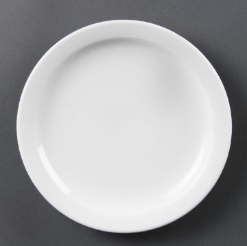 Picture of Olympia Whiteware Narrow Rimmed Plates 202mm (Pack of 12)