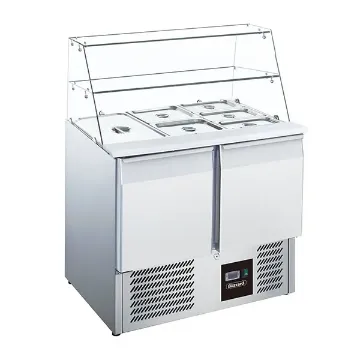 Picture of BLIZZARD Double Door Refrigerated Prep Counter With Glass Canopy BPD2