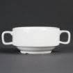 Picture of Olympia Whiteware Soup Bowls With Handles 400ml (Pack of 6)