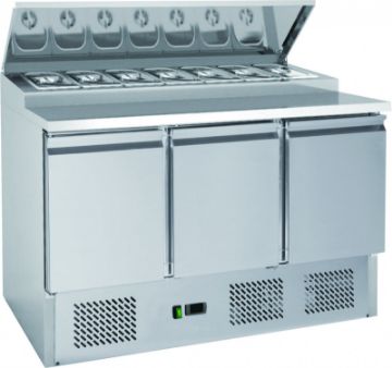 Picture of Chefsrange SP316 - 3 Door Prep Counter - 8 X 1/6Gn Containers