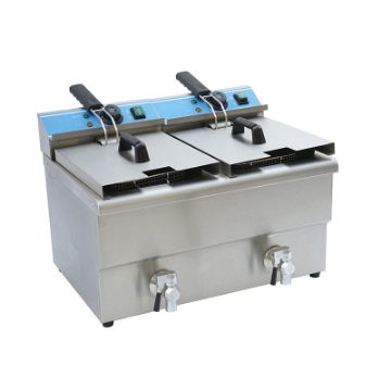 Picture of Chefsrange DF-8T-2/3 - 8 + 8 Ltr Counter Top Twin Tank Electric Fryer