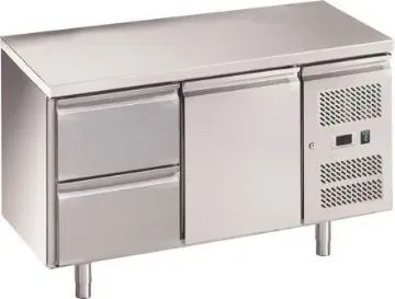 Picture of Chefsrange RC2H2D 2 Door Fridge Counter With Castors + 1 Bank Of 2 Drawers