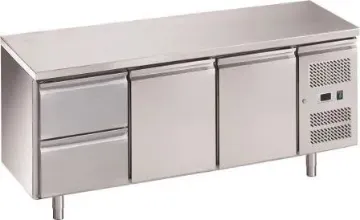 Picture of Chefsrange RC3H2D 3 Door Fridge Counter With Castors + 1 Bank Of 2 Drawers