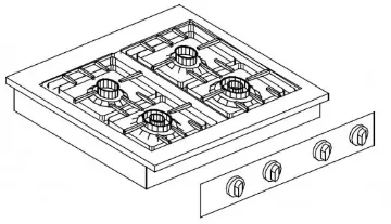Picture of Giorik LPG6840D Drop In 4 Burner Gas Boiling Hob