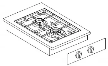 Picture of Giorik LPG4820D Drop In 2 Burner Gas Boiling Hob