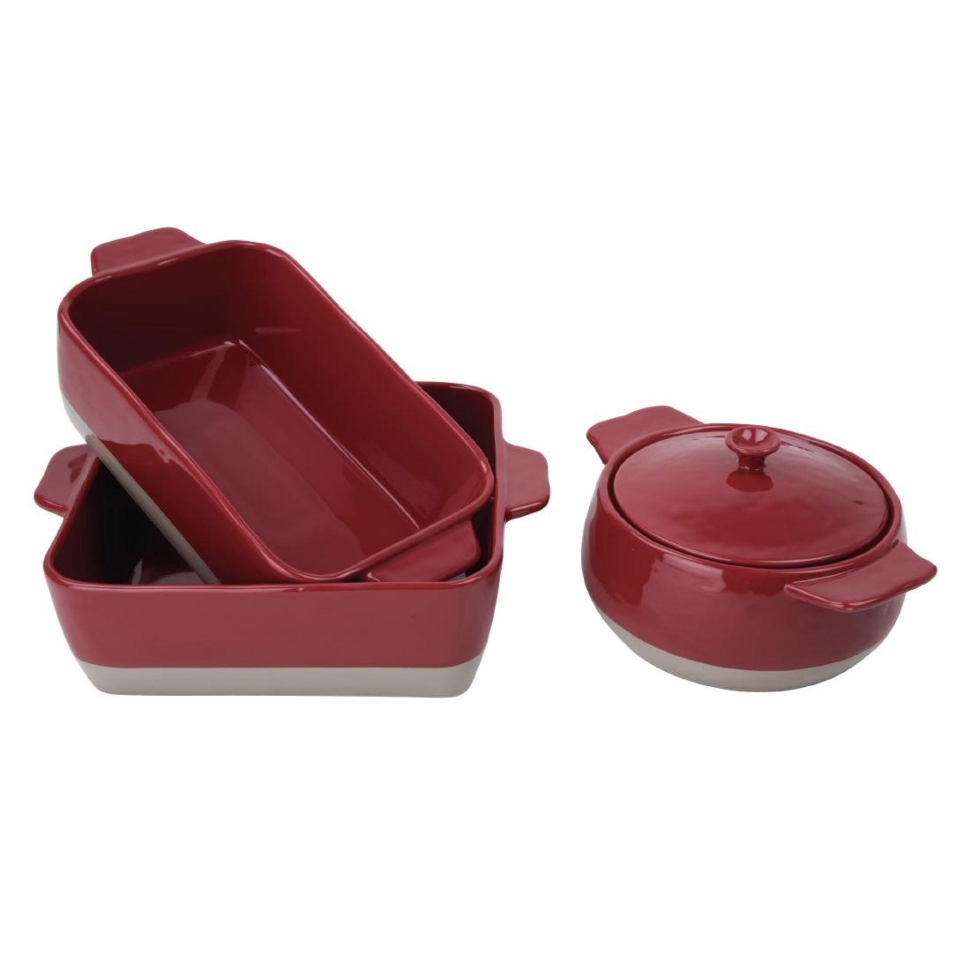 Picture of Olympia Red And Taupe Ceramic Roasting Dish 4.2Ltr